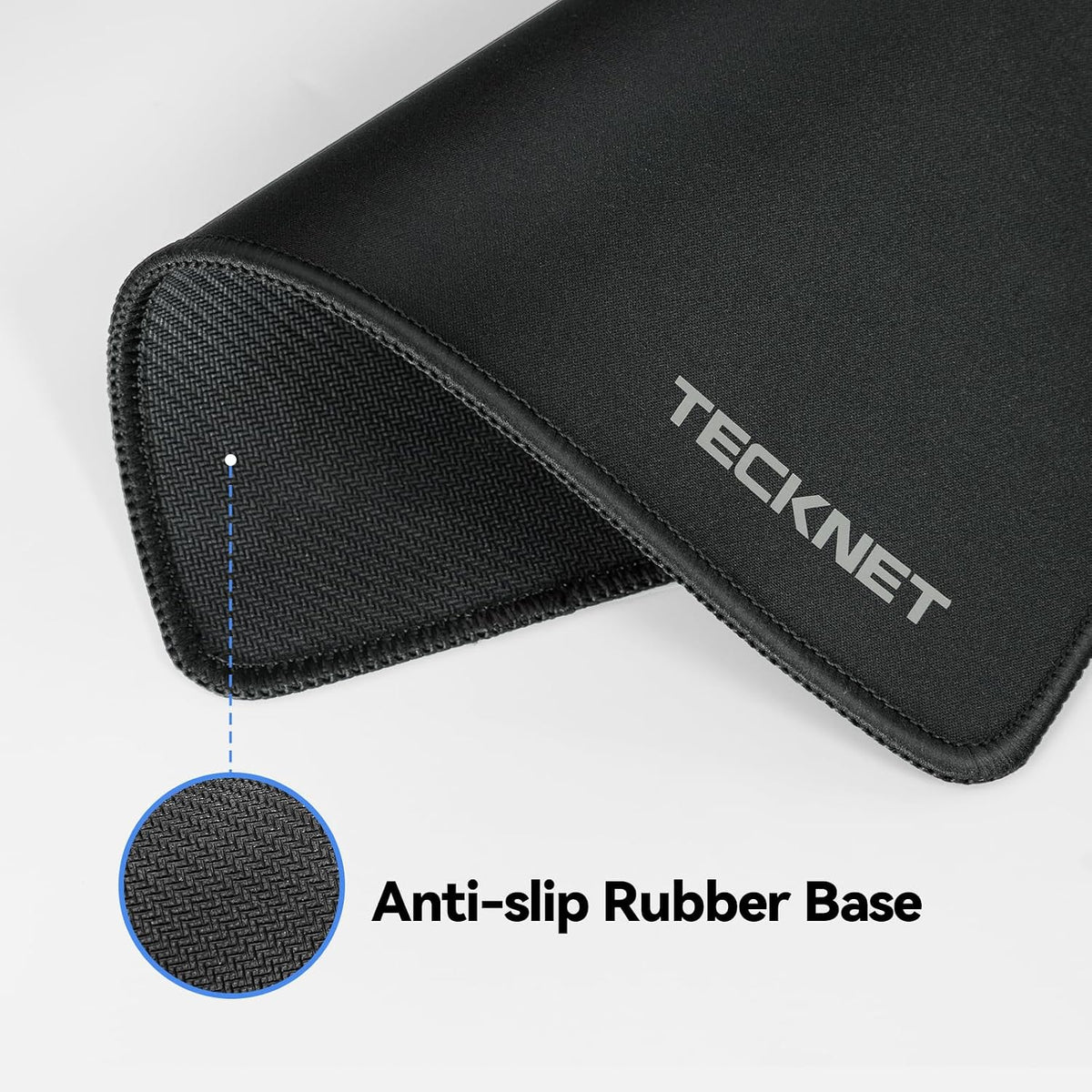 TECKNET Mouse Mat, 2 Packs with Stitched Edges, 270x210x3mm Mousepad