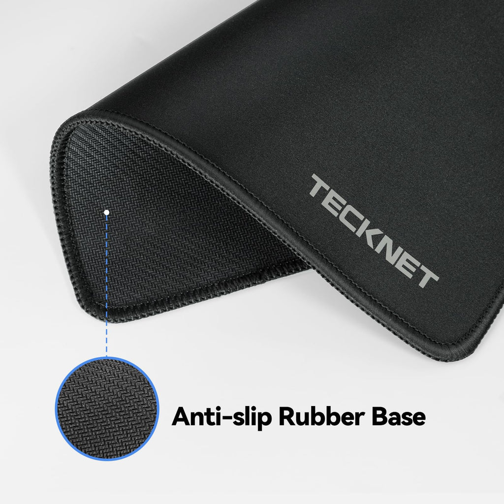 TECKNET Mouse Mat, 2 Packs with Stitched Edges, 270x210x3mm Mousepad
