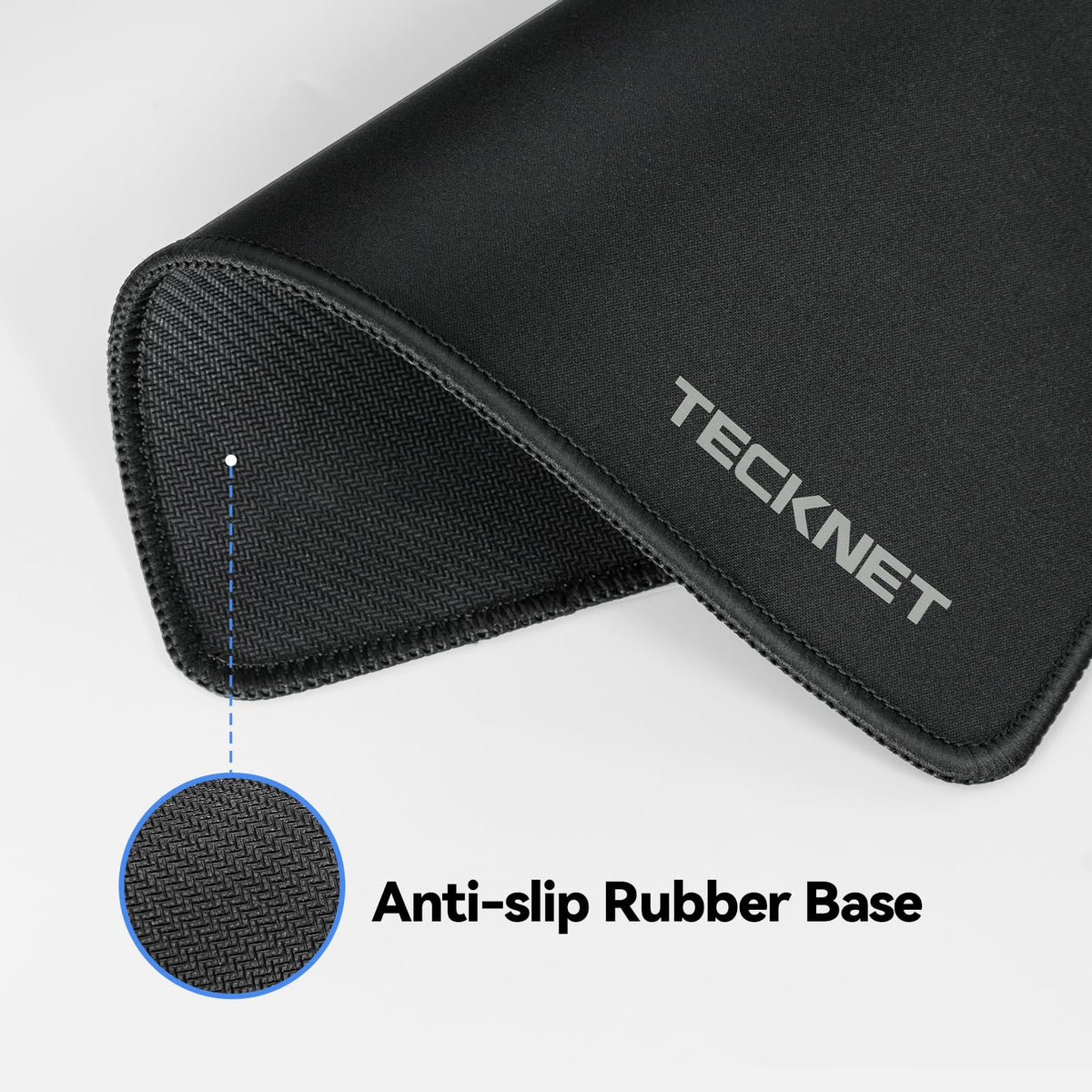 TECKNET Mouse Mat, 2 Packs with Stitched Edges, 270x210x3mm Mousepad