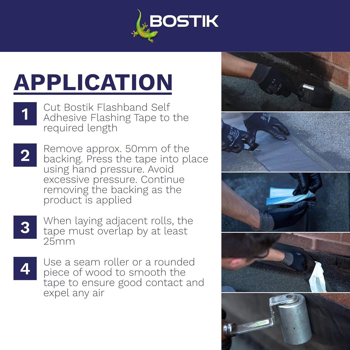 Bostik Flashband Self Adhesive Flashing Tape for Roofs Grey - 150mm x 10m