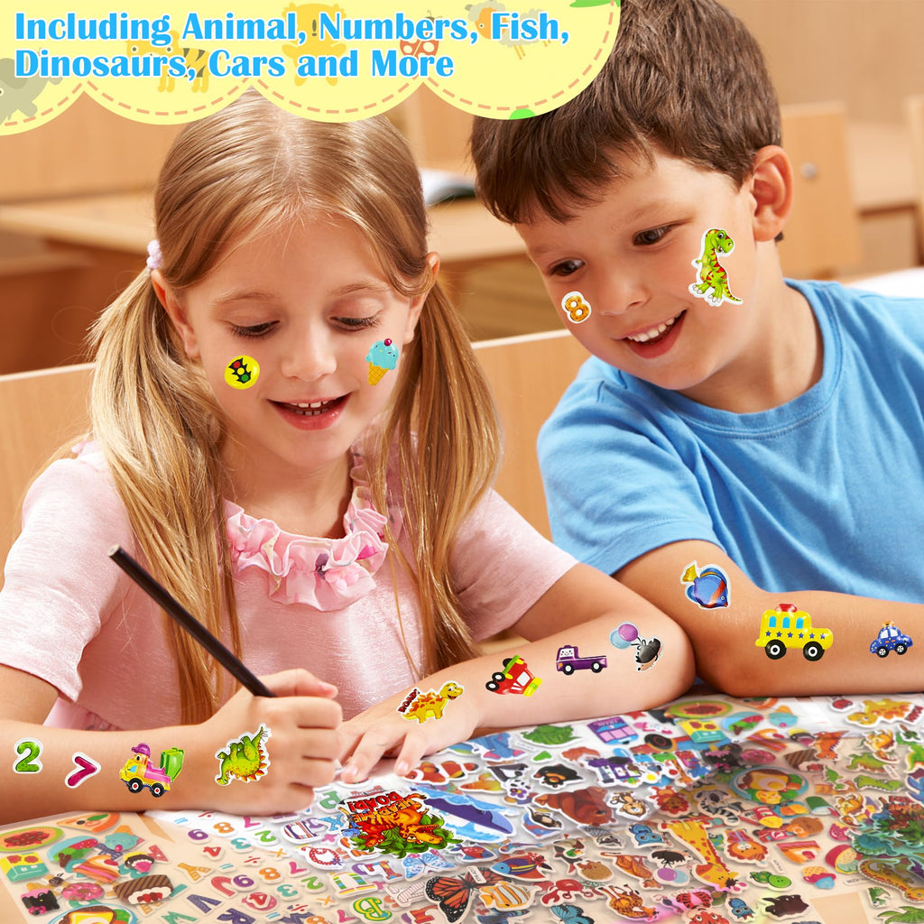 Stickers for Kids - 100 PCS Cute Animal Stickers | Water Bottle Scrapbook Stickers for Toddlers - Stocking Stuffers Party Supplies Favors Teacher Prizes Rewards Gifts for Teens Classroom