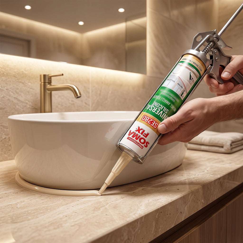 Brown Silicone Sealant, Waterproof & Flexible Sealant and Adhesive - 280ml