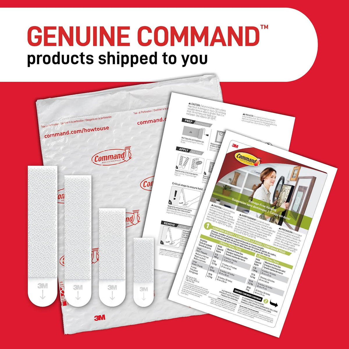 Command Picture Hanging Strips, Narrow, 4 Pairs (8 Adhesive Strips)