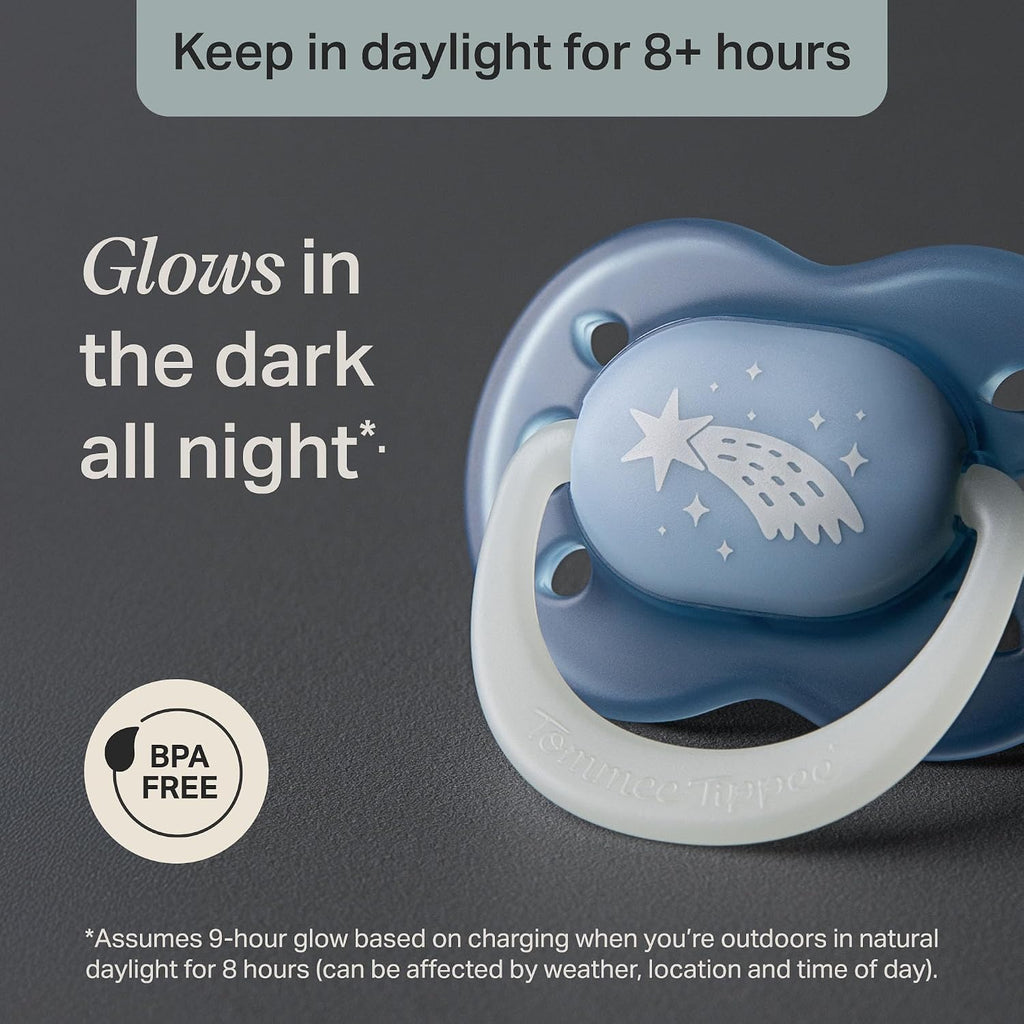 Tommee Tippee NightGlow Dummy Orthodontic 18-36m Pack of 4
