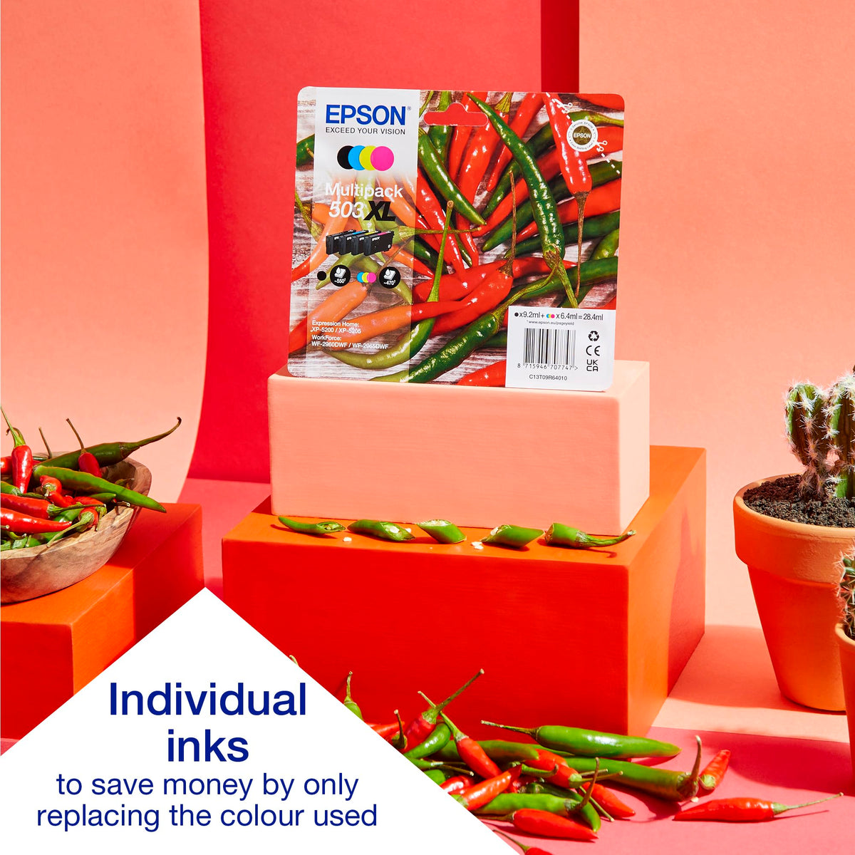 Epson Expression Home XP-4200 3-in-1 Ink Multifunction Printer, Scanner, Copier, WiFi, 1440dpi, Duplex, 2.4 Inch Display, DIN A4, incl. 3 Months Readyprint Flex Trial
