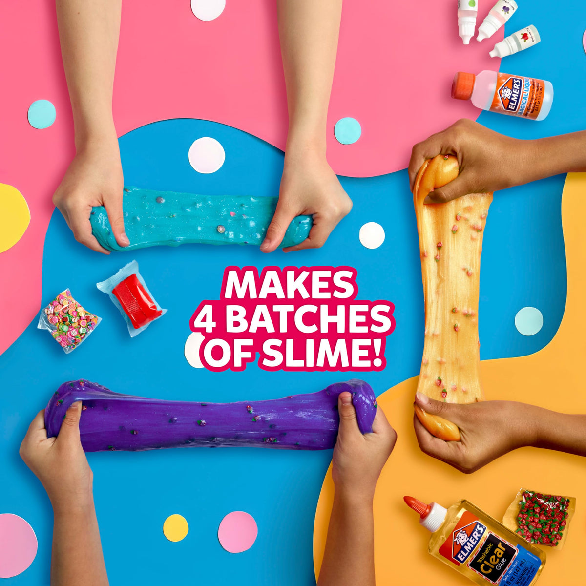 Elmer's Color Rush Slime Kit, Includes Liquid Glue, Activator, Makes Color Changing, Glow in The Dark, Butter Slime and More, 10 Piece Kit - Perfect for Birthday Parties, Gift Idea, Kids Activity