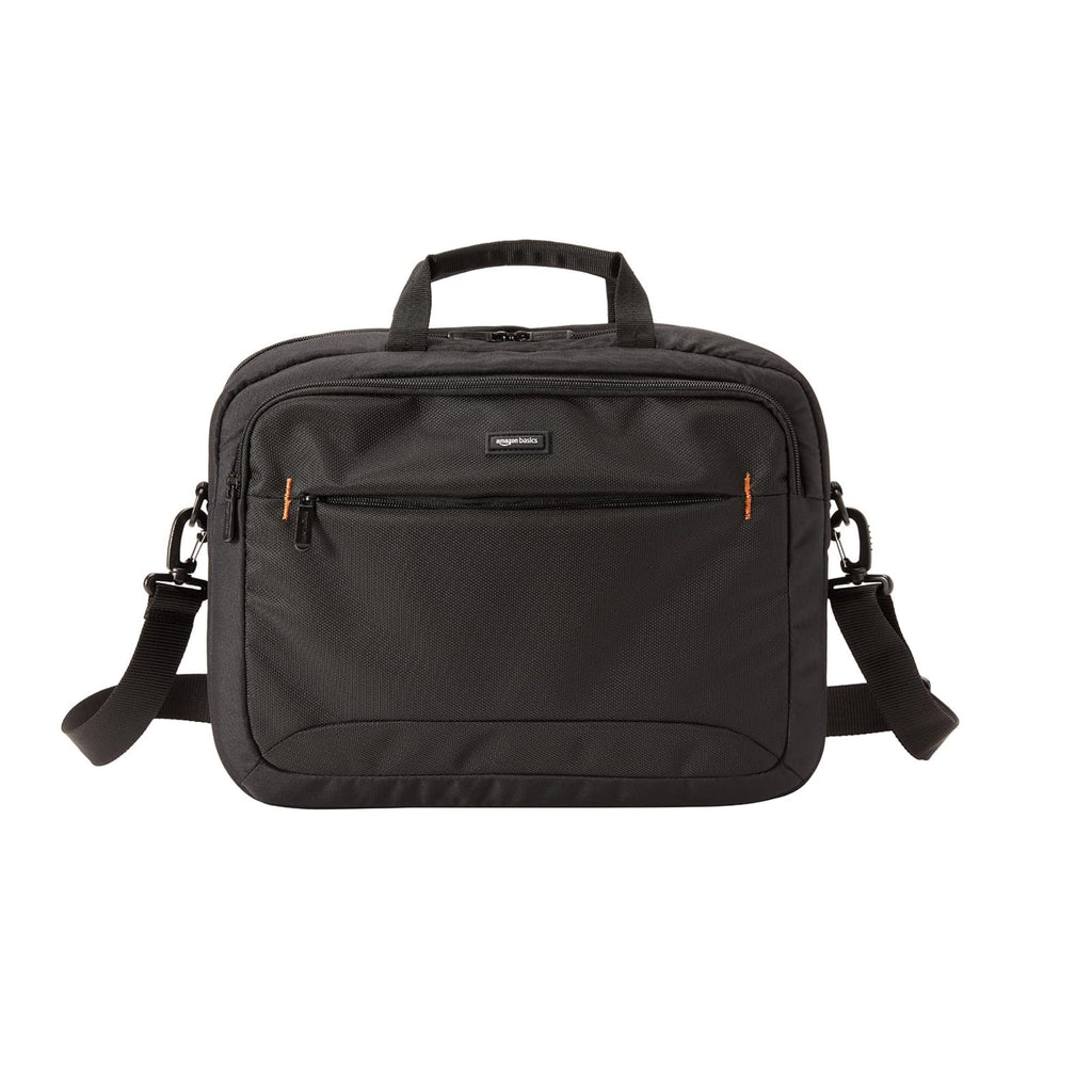 Amazon Basics Laptop Shoulder Bag, Slim 15.6 inch, Black, 1-Pack