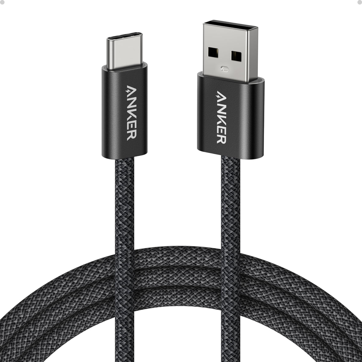Anker Zolo USB-A to USB-C Charger Cable, 1 m Durable Braided Type-C Fast Charging Cable with Slim Connector, Seamless CarPlay, For iPhone 17/16/15, iPad Pro, Samsung Galaxy, More(Black)