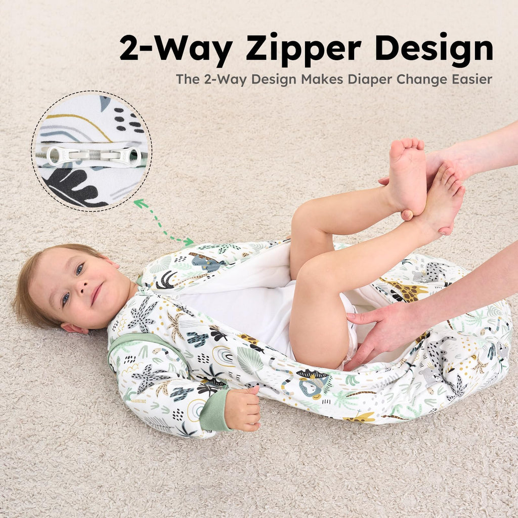 Yoofoss Baby Sleeping Bag 3.0 TOG - 6-12 Months Winter Sleeping Bag Baby with Removable Long Sleeves 100% Organic Cotton Sleep Sack Newborn Infant Toddler Giraffe