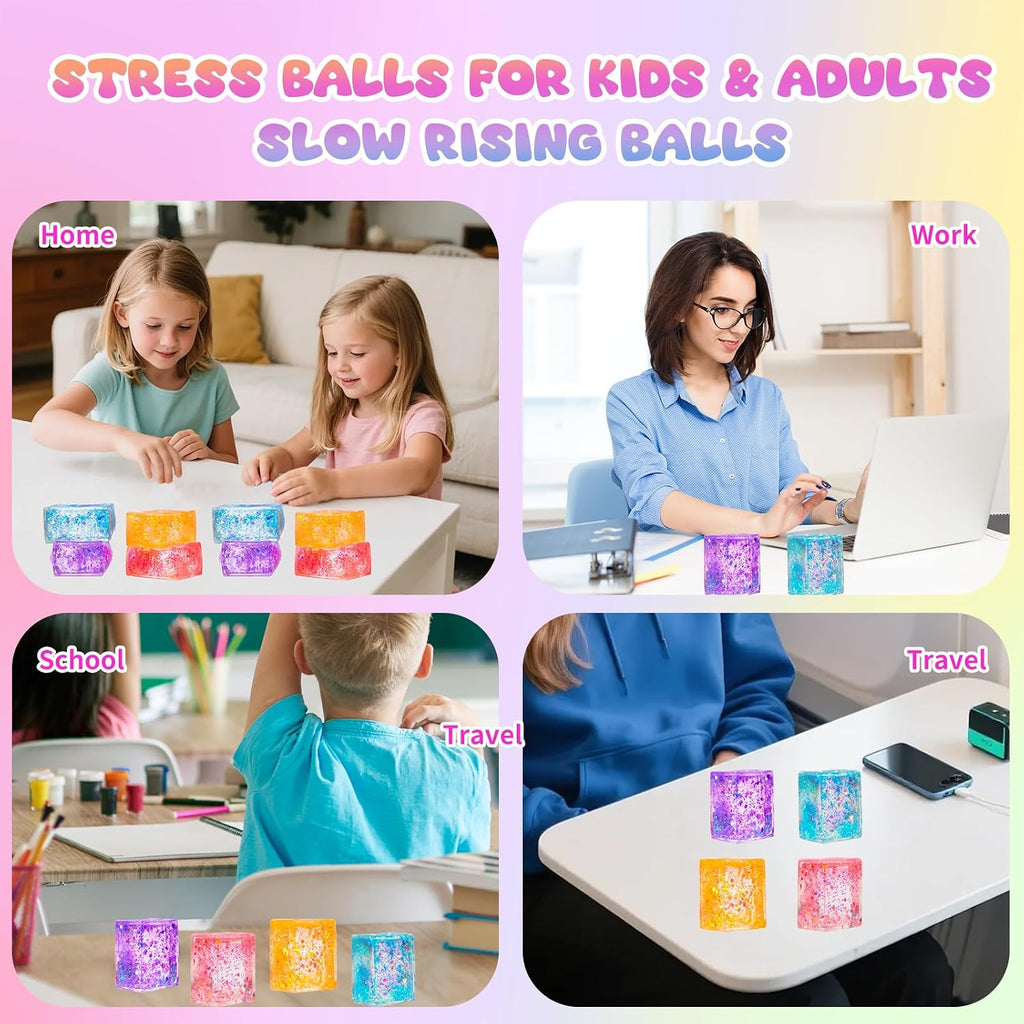 8 Pack Stress Cube ,Slow Rising Stress Balls for Adults