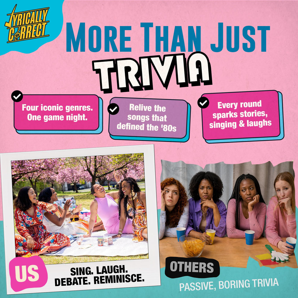 Lyrically Correct '90s & 2000s Pop Edition – Music Trivia Family Card Game