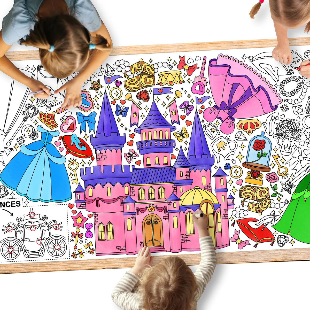 Gatherfun Ramadan Activity Poster & Home Decor - 31.5 x 72 Coloring Banner/Table Cover for Eid Mubarak Decoration, for School Parties & Ramadan Decoration