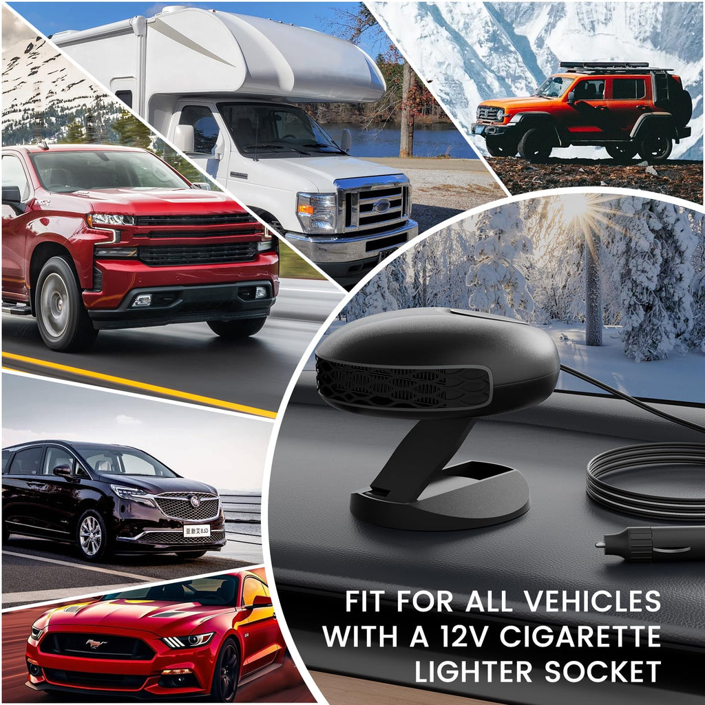 Blytra 150W 12V Car Heater, Plug-in Cigarette Lighter Winter Car Kit