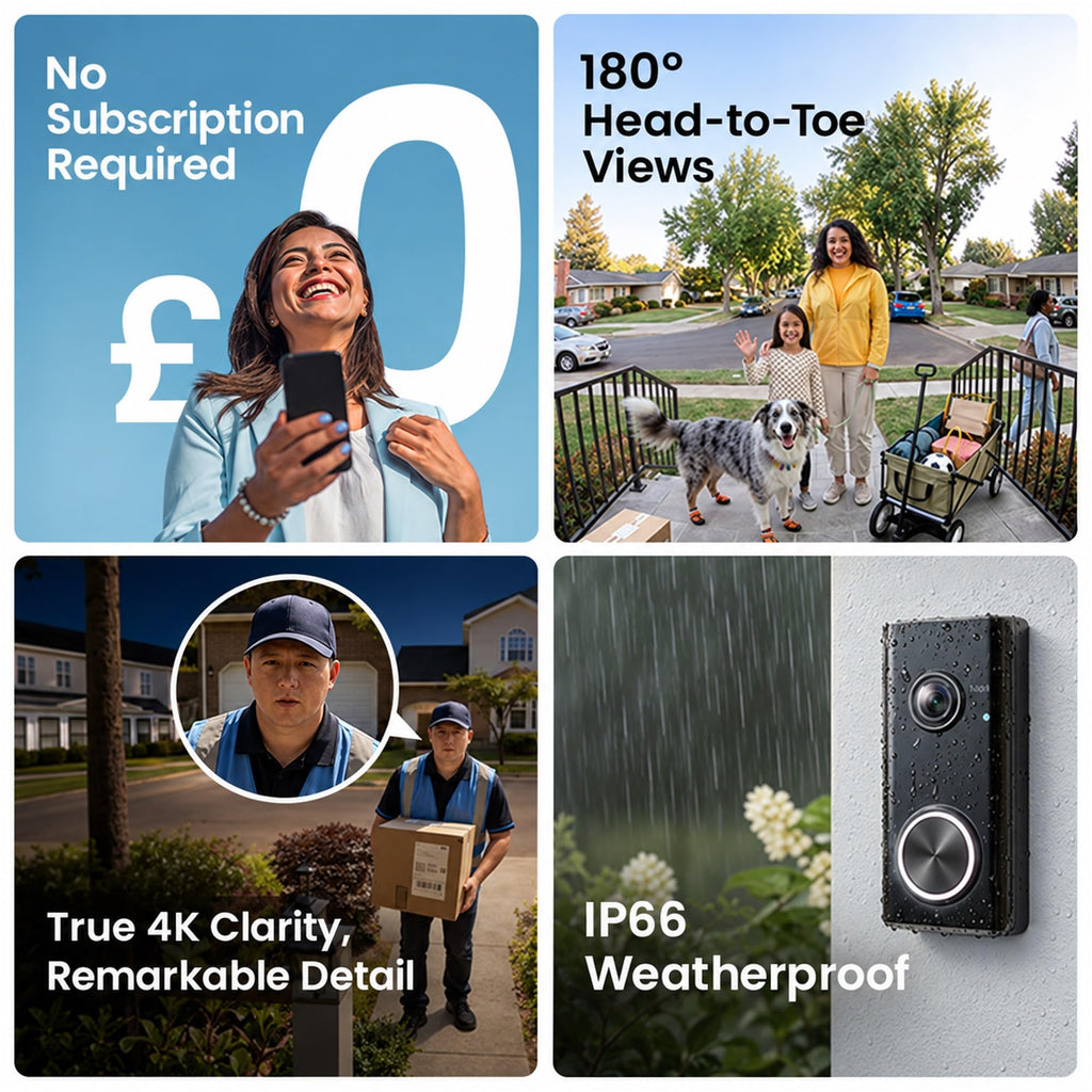 Tapo TD21 2K 3MP Battery Doorbell Camera Wireless, Colour Night, IP65