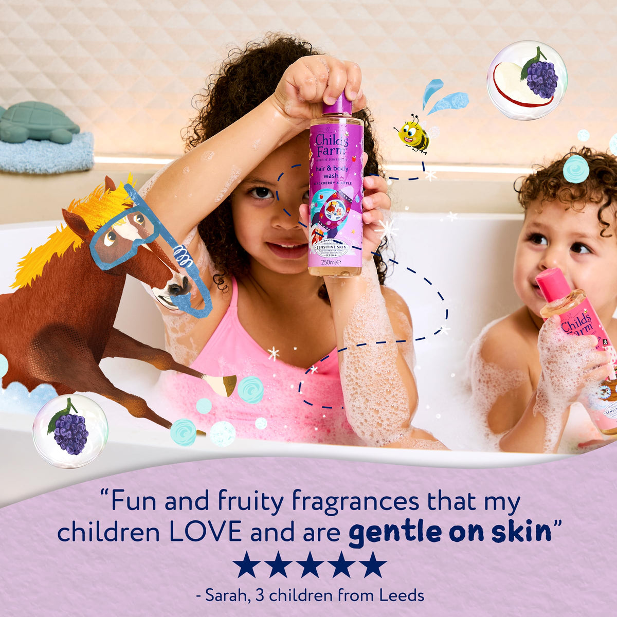 Childs Farm Kids Hair & Body Wash, Sweet Orange | Tear-free, Gently Cleanses | Suitable for Dry, Sensitive Skin, 250ml