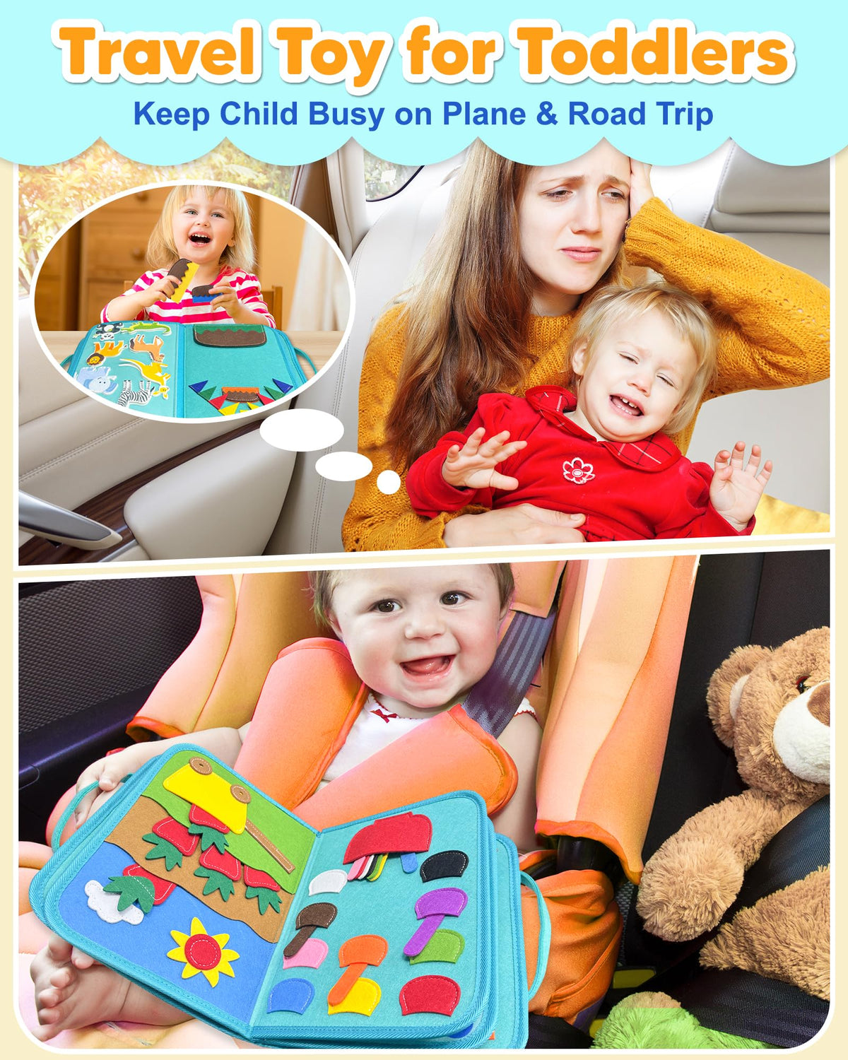 Exorany Busy Board Montessori Toys for Toddler Girl Birthday Gift Busy Book