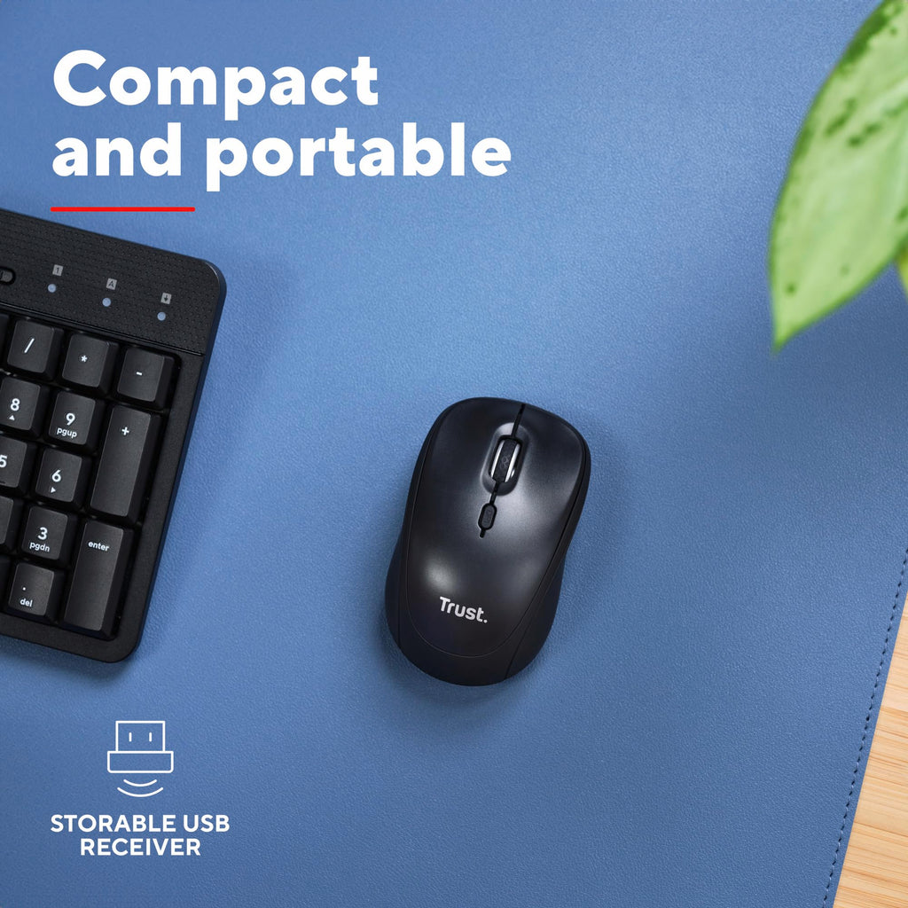 Trust Silent Wireless Mouse, Battery Included, 800-1600 DPI