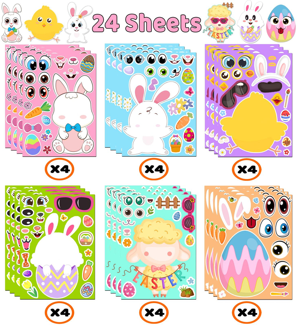 HSHFAMIIY 24 PCS Animal Face Stickers – DIY Decorative Animal Character Stickers for Crafts, Scrapbooking, Party Decorations, Gift Wrapping & Holiday Projects