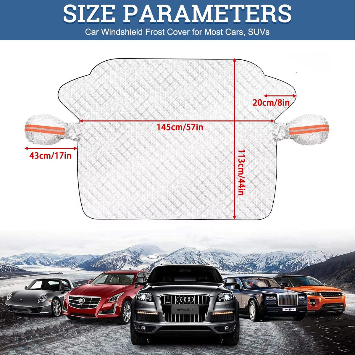 Magnetic Car Windscreen Cover for Winter Snow and Ice