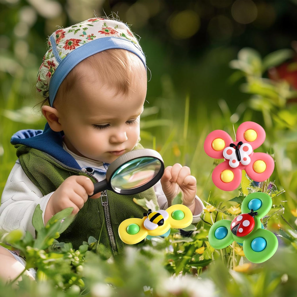 ALASOU Suction Cup Spinner Airplane Travel Toys for 1 Year Old Boy Girl
