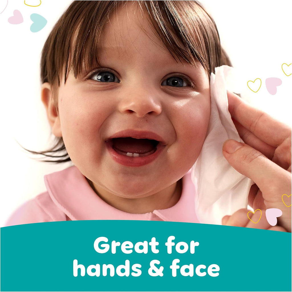 Pampers Sensitive Baby Wipes 24 Packs of 52 Wipes = 1248 Baby Wet Wipes, 2 in 1 Gently Cleans & Protects, 0% plastic in wipes