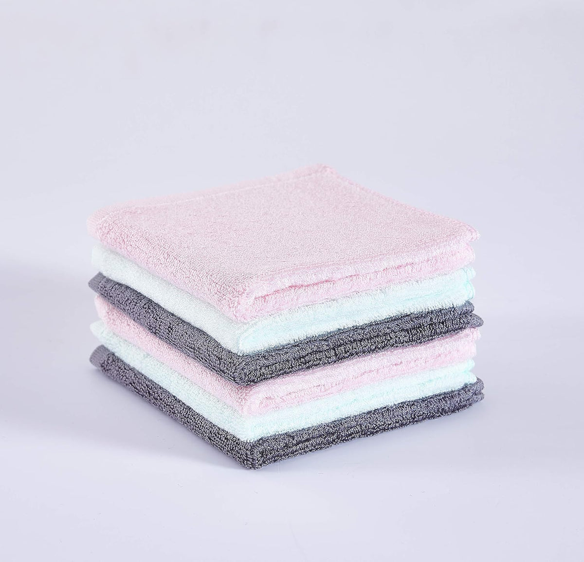 Flannel face cloth (6-Pack) - Bamboo face cloth Ultra-Soft & Baby Wash cloth for Baby's Sensitive Skin - Size 10"x10" face flannels - face cloths for washing face- Antibacterial Adult Flannel