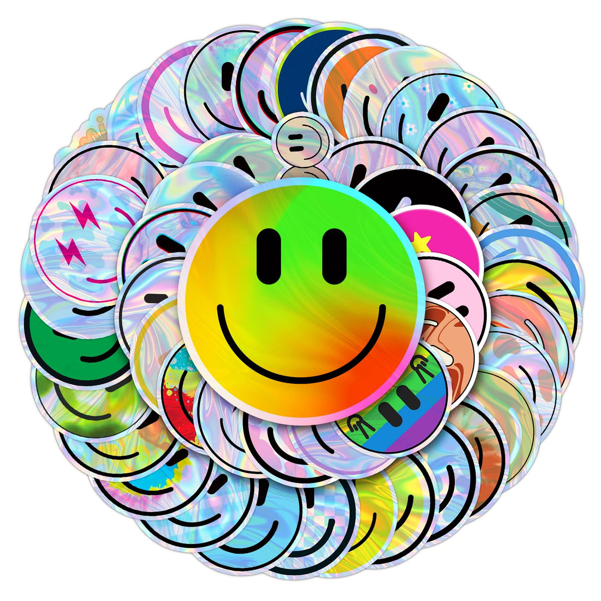 100PCS Smile Neon Stickers