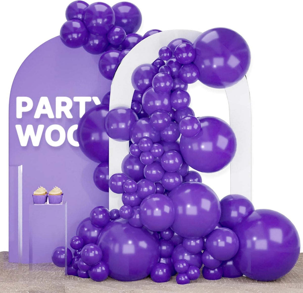 PartyWoo Dark Purple Balloons 120pcs Royal Purple Color Different Sizes