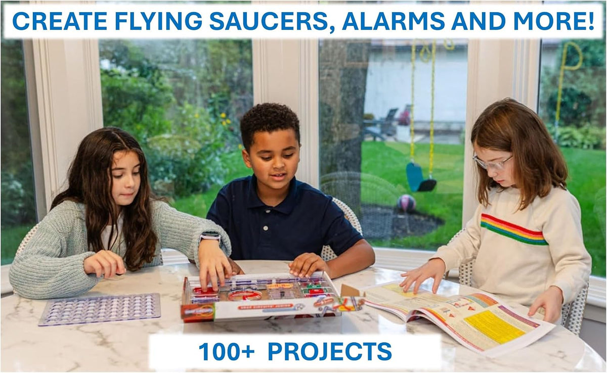 SNAP CIRCUITS Jr. SC-100 STEM Electronics Kit, 100+ Projects, Ages 8+