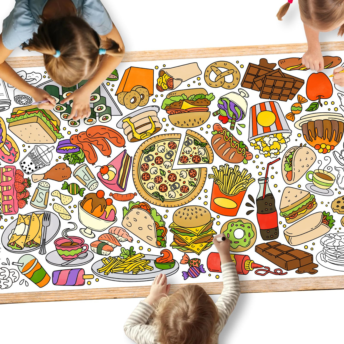 Gatherfun Ramadan Activity Poster & Home Decor - 31.5 x 72 Coloring Banner/Table Cover for Eid Mubarak Decoration, for School Parties & Ramadan Decoration