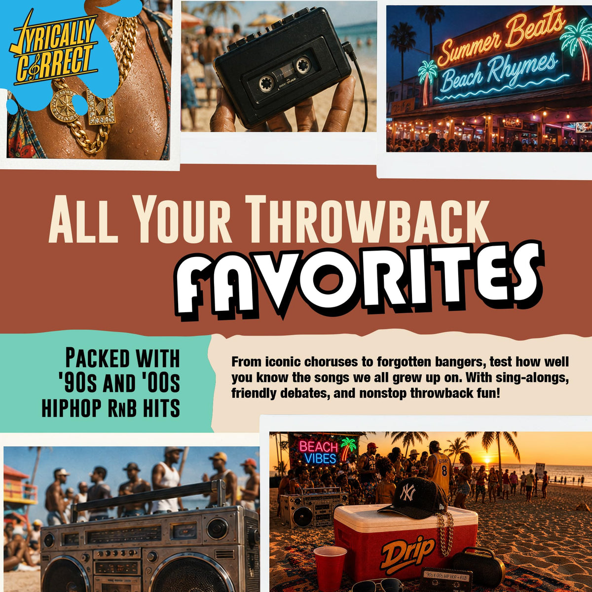 Lyrically Correct '90s & 2000s Pop Edition – Music Trivia Family Card Game