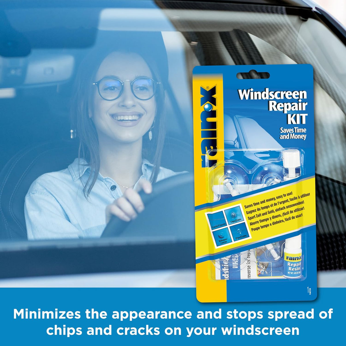 Rain-X Windscreen Cracks/Chips Repair Kit Easy Application - 15min Repair
