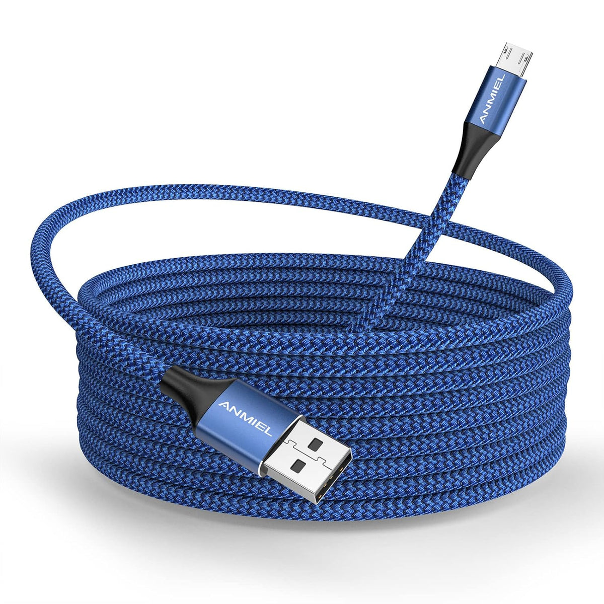 Long Micro USB Cable 10ft Android Charger Cable Durable Fast Phone Charger Cord Android Charging Cable for Samsung Galaxy S7 S6 S7 Edge S5 S2 J7 J7V J5 Note 5 4 LG G4 HTC PS4 Camera MP3(blue)