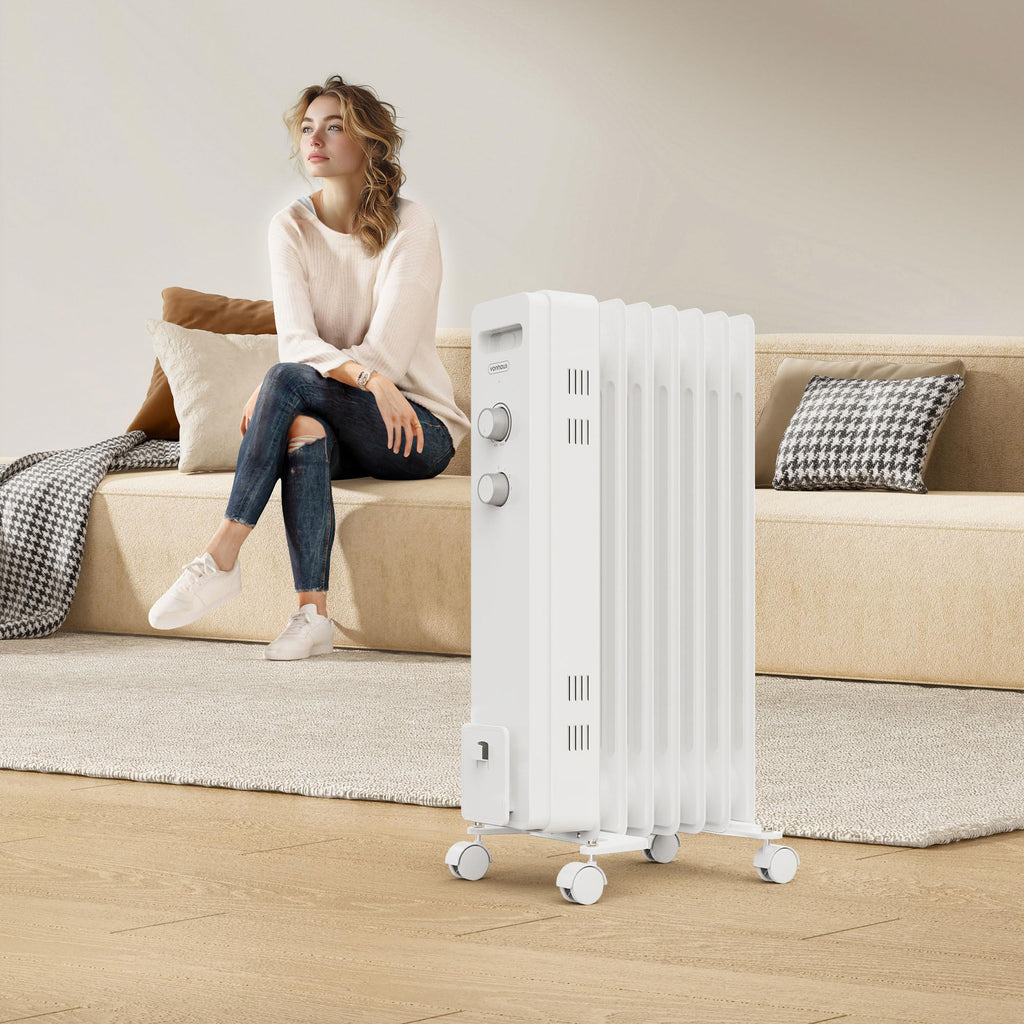 VonHaus Oil Filled Radiator 11 Fins – 2500W, 3 Heat Settings, 24 Hour Timer