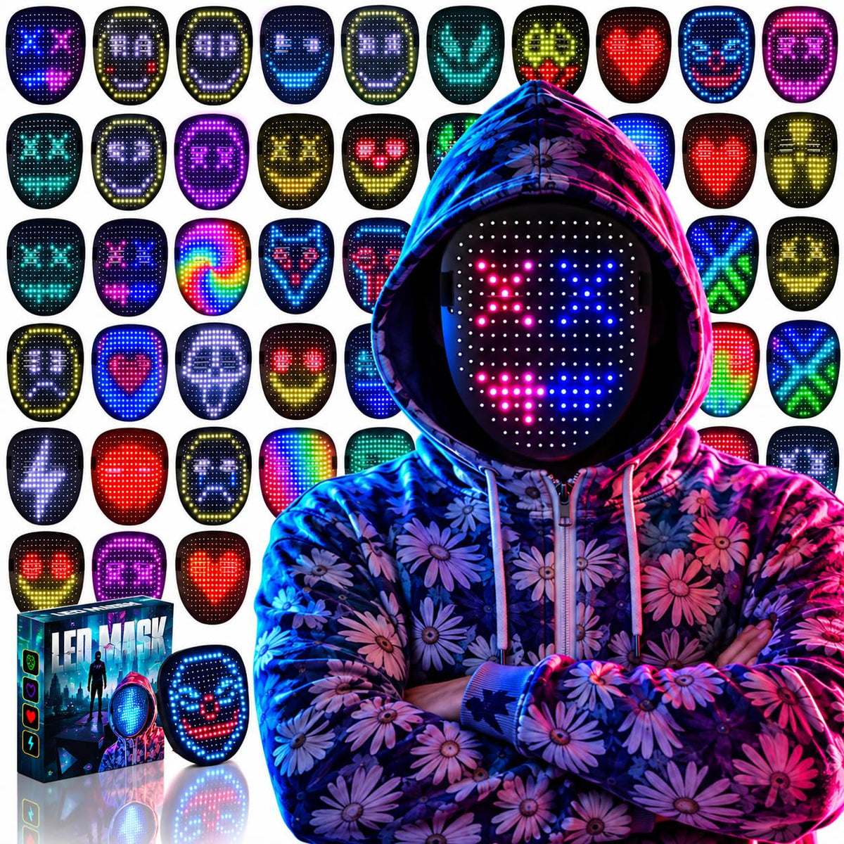 Depointer Life LED Mask Face-Transforming Light up Mask Cool Gifts for Boys
