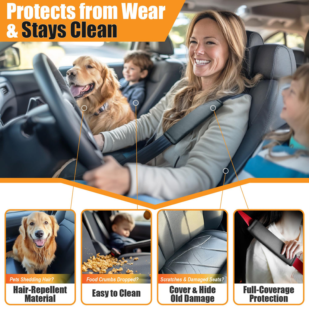 kingphenix 2 Pack Front Leather Car Seat Covers with Memory Foam