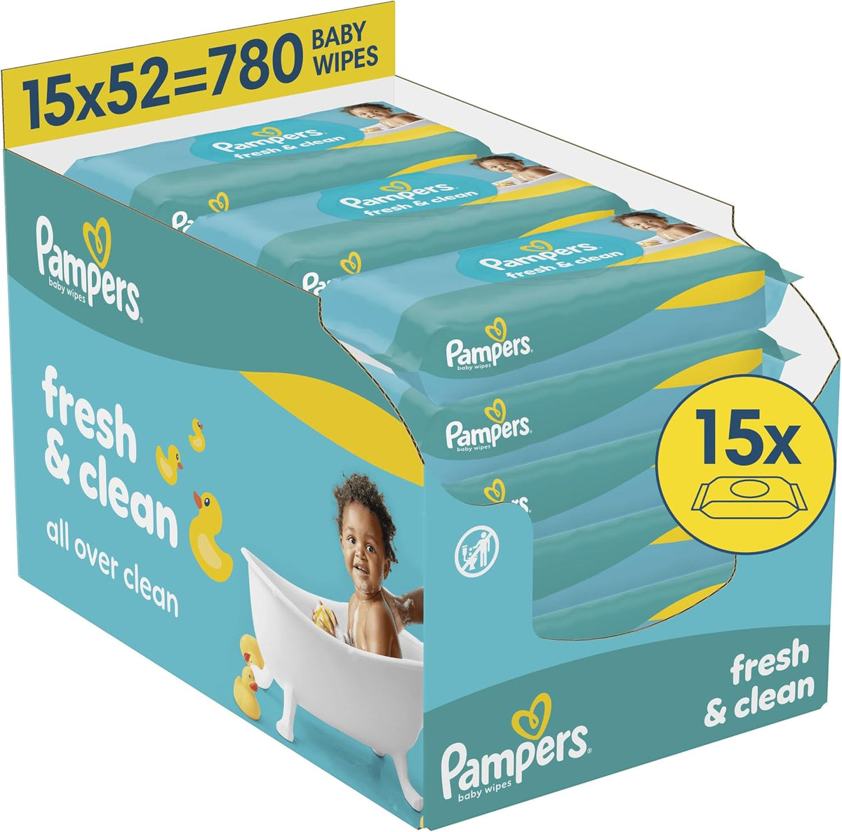 Pampers Fresh Clean Baby Wipes, 780 Count