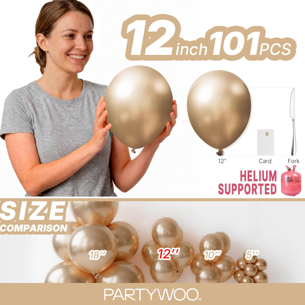 PartyWoo Light Blue Balloons 101pcs Baby Pastel Sky Aqua Blue Color 12 Inch