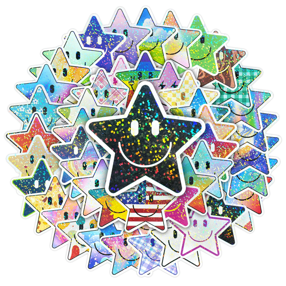 100PCS Smile Neon Stickers