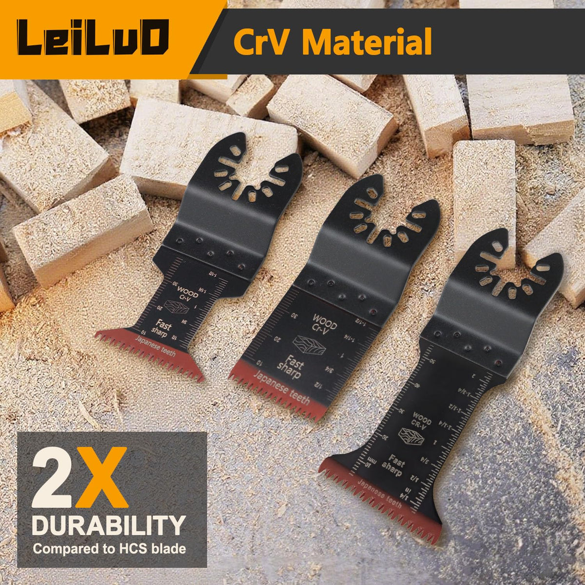 LEILUO 32Pcs Oscillating Tool Blades Wood Metal Multitool Blades Set