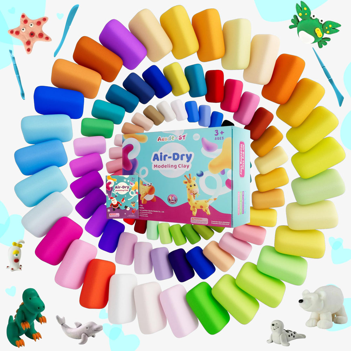 Aestd-ST Air Dry Clay 66 Colors, Modeling Clay for Kids, DIY Magic Clay