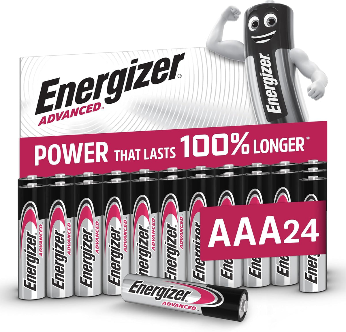 Energizer Advanced - AAA Batteries (24 Pack) Up To 100% Longer Lasting