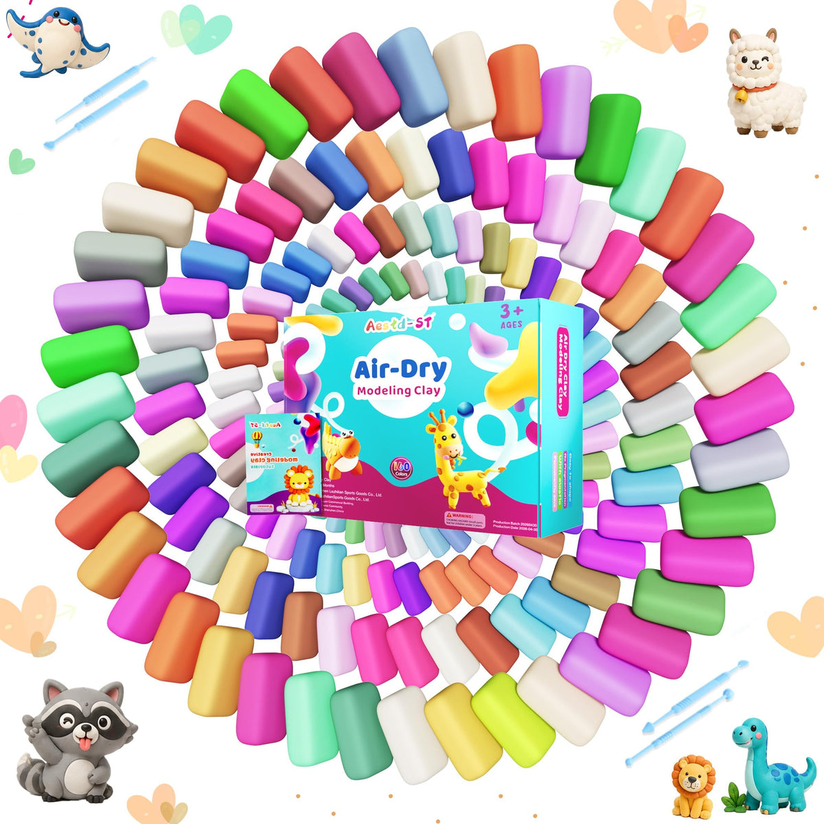 Aestd-ST Air Dry Clay 66 Colors, Modeling Clay for Kids, DIY Magic Clay