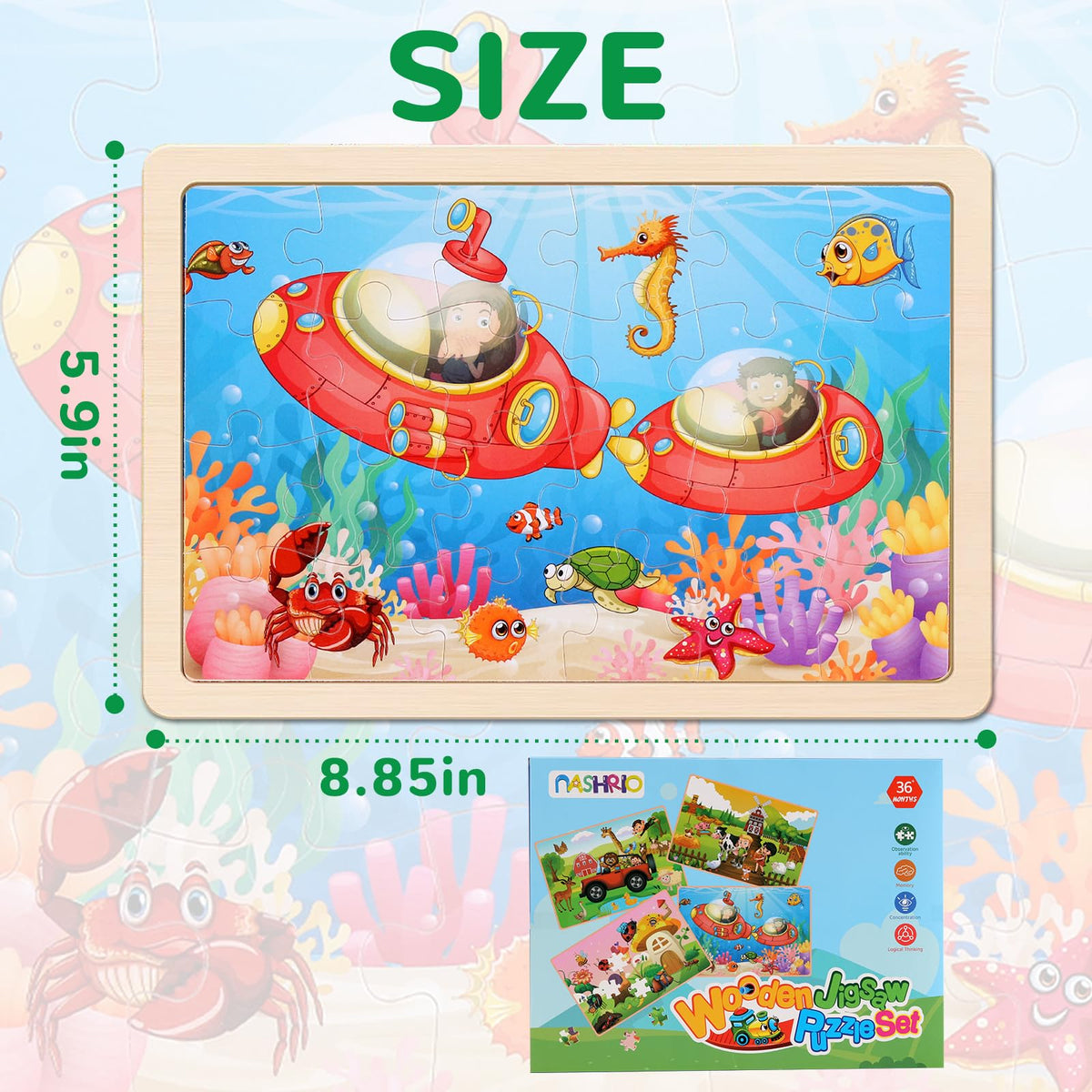 Wooden Puzzles Dinosaur Toys for Kids Ages 3-5, Set of 4 Packs with 20-Piece Wood Jigsaw Puzzles, Preschool Educational Brain Teaser Boards for Boys and Girls 3 4 5 6 Years Old