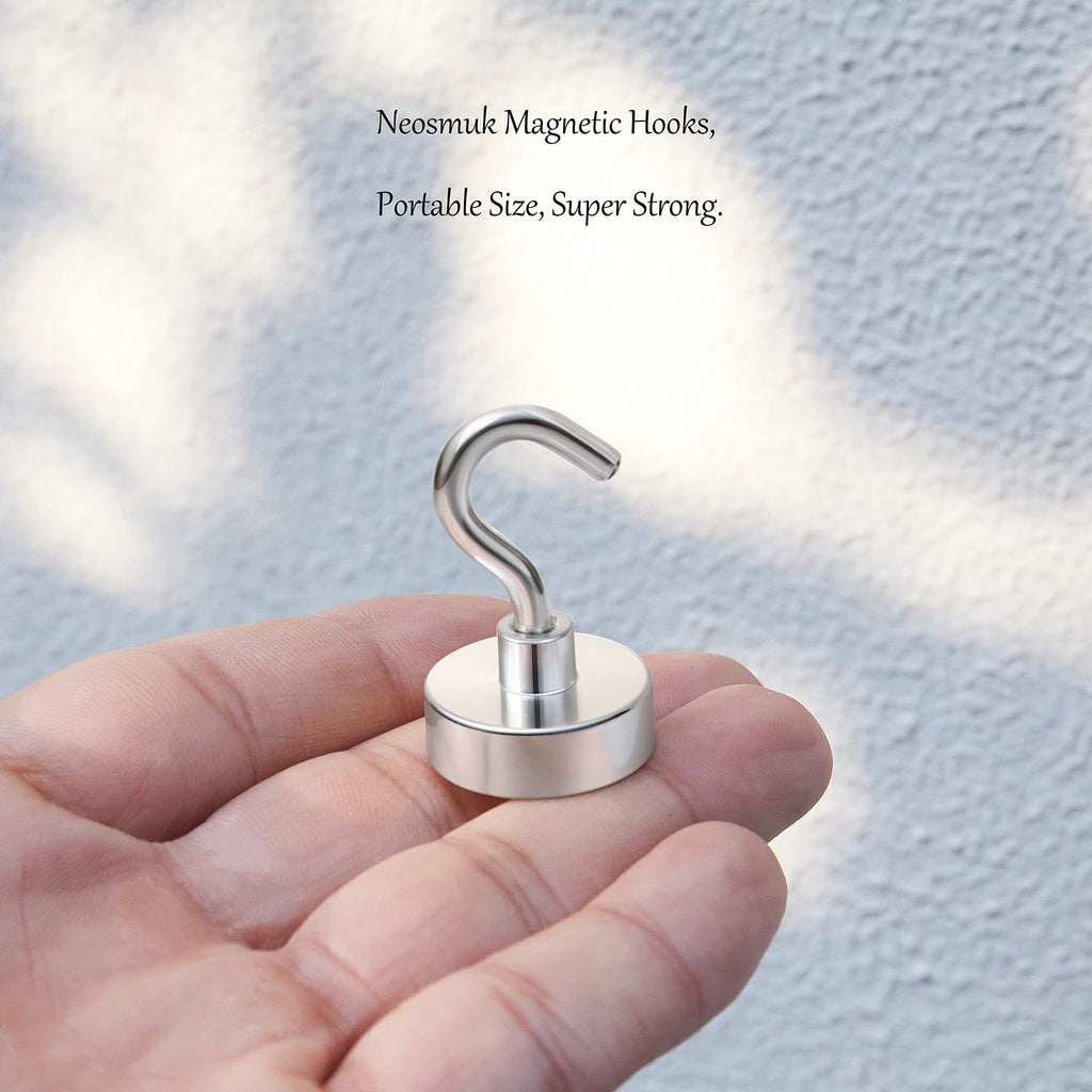 Neosmuk Magnetic Hooks,10kg+ Heavy Duty Cruise Hooks, Silver, 10 Pack
