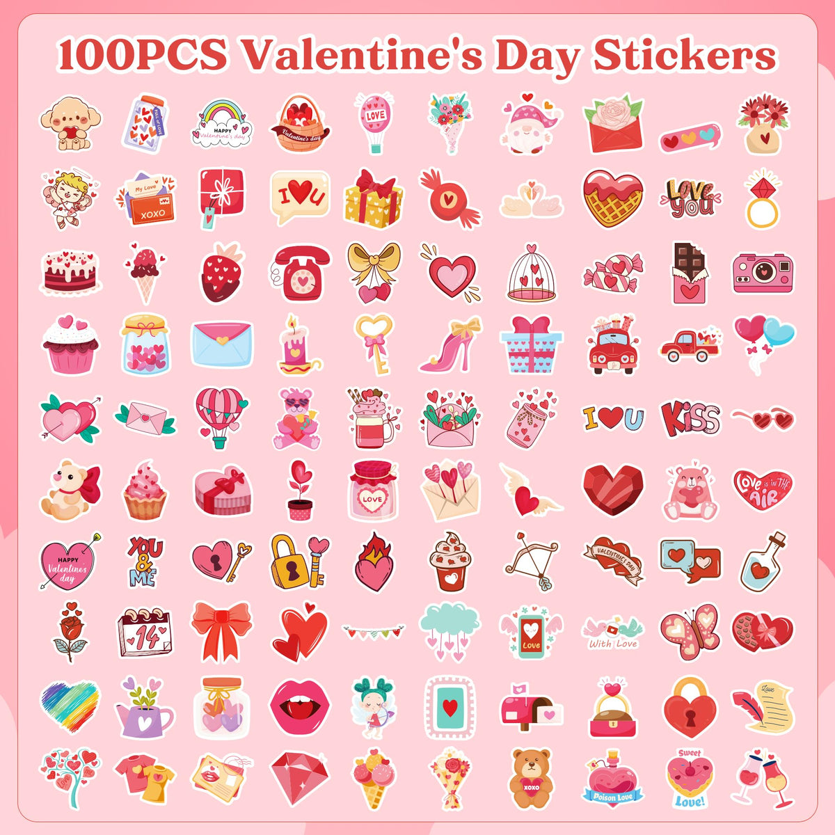 Stickers for Kids - 100 PCS Cute Animal Stickers | Water Bottle Scrapbook Stickers for Toddlers - Stocking Stuffers Party Supplies Favors Teacher Prizes Rewards Gifts for Teens Classroom