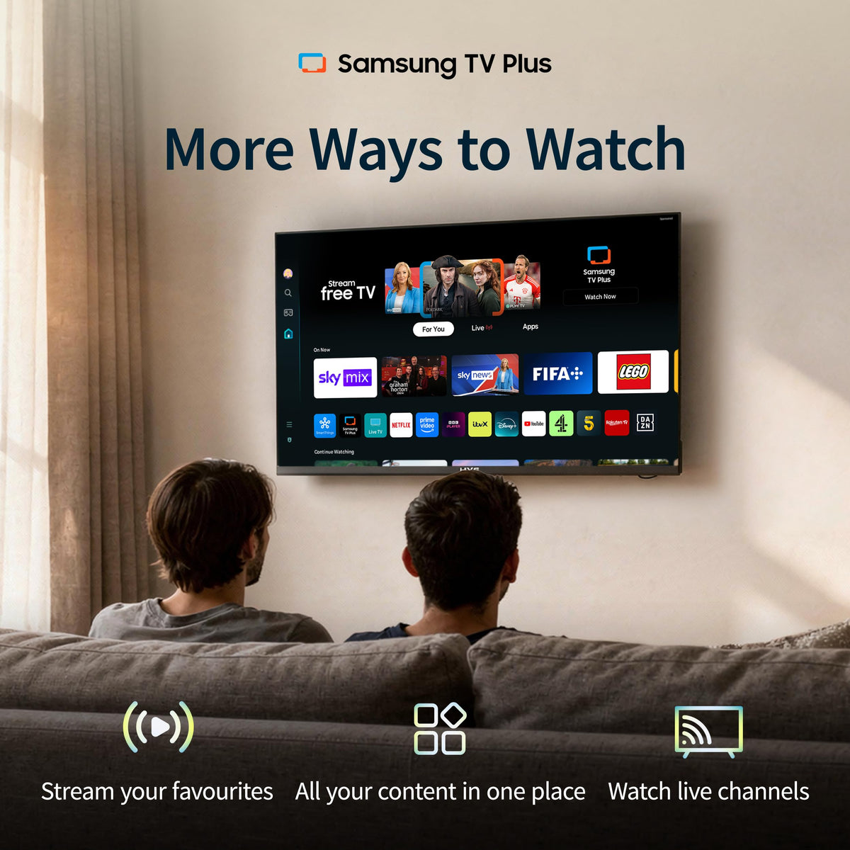 HYE 43" LED Smart TV - 4K Ultra HD, Samsung Tizen OS & Gaming Hub, Black
