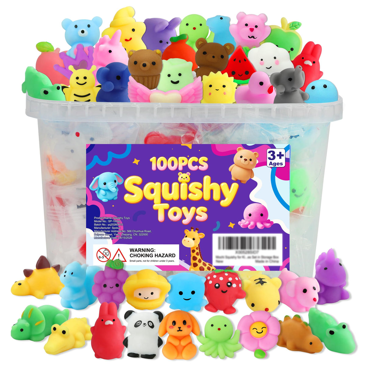 80 Pcs Party Favors for Kids 4-8, Kawaii Squishies Mochi Squishy Toys Bulk