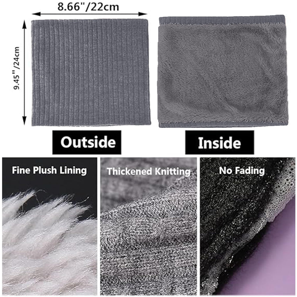 ehsbuy Fleece Neck Warmer Thermal Snoods Unisex Thick Winter Cold Weather Knitted Circle Scarf for Cycling Motocycle Sports