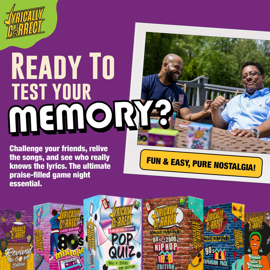 Lyrically Correct '90s & 2000s Pop Edition – Music Trivia Family Card Game